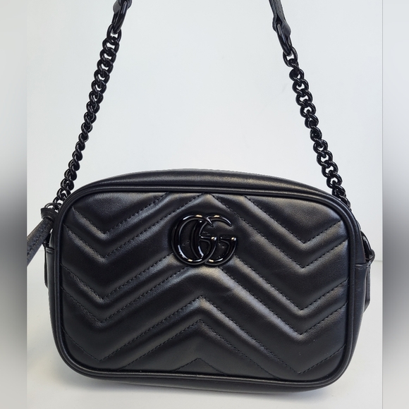 Gucci Marmot Mini Shoulder Bag Black Leather - Picture 2 of 16
